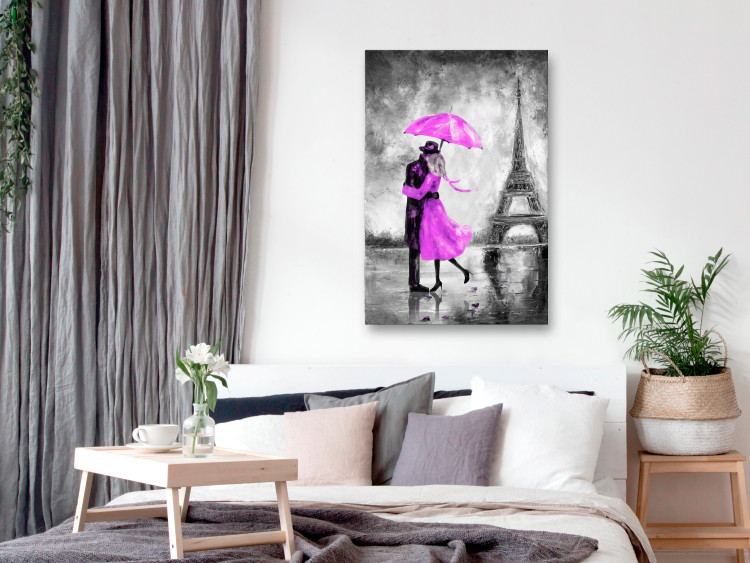 Canvas Art Print Paris Fog (1 Part) Vertical Pink 123094 additionalImage 3