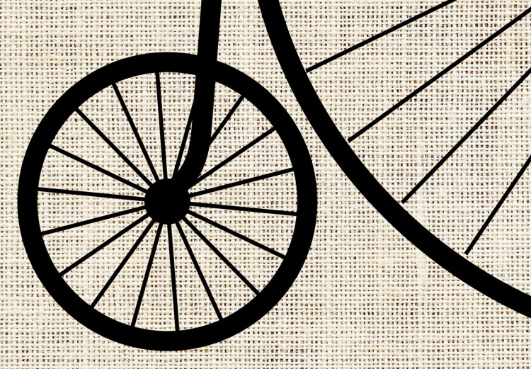 Poster Vintage Bicycle - vehicle with large front wheel on fabric texture 123794 additionalImage 4