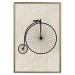 Poster Vintage Bicycle - vehicle with large front wheel on fabric texture 123794 additionalThumb 16
