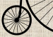 Poster Vintage Bicycle - vehicle with large front wheel on fabric texture 123794 additionalThumb 4