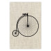 Poster Vintage Bicycle - vehicle with large front wheel on fabric texture 123794