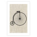 Poster Vintage Bicycle - vehicle with large front wheel on fabric texture 123794 additionalThumb 19