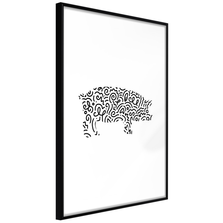 Poster Black and White Pig - abstract patterns forming the shape of a pig 125094 additionalImage 11