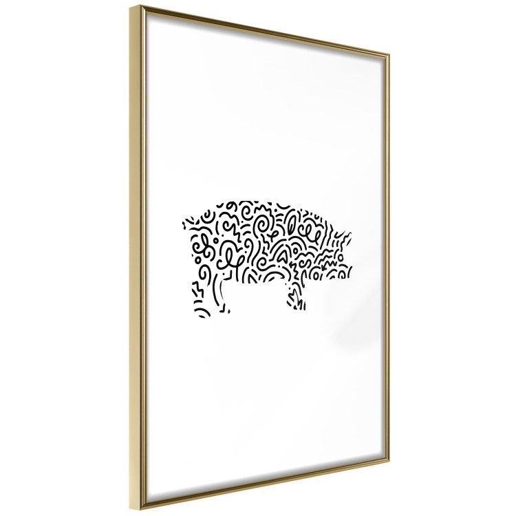 Poster Black and White Pig - abstract patterns forming the shape of a pig 125094 additionalImage 6