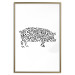 Poster Black and White Pig - abstract patterns forming the shape of a pig 125094 additionalThumb 16