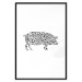 Poster Black and White Pig - abstract patterns forming the shape of a pig 125094 additionalThumb 15