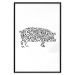Poster Black and White Pig - abstract patterns forming the shape of a pig 125094 additionalThumb 18