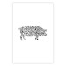 Poster Black and White Pig - abstract patterns forming the shape of a pig 125094 additionalThumb 19