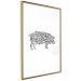 Poster Black and White Pig - abstract patterns forming the shape of a pig 125094 additionalThumb 6