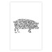 Poster Black and White Pig - abstract patterns forming the shape of a pig 125094