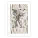 Poster Jungle Treasure - silver emblem of a tropical leaf on a white background 125894 additionalThumb 19