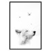 Poster Gentle Dream - wild dog and butterflies on a white contrasting background 126294 additionalThumb 15