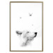 Poster Gentle Dream - wild dog and butterflies on a white contrasting background 126294 additionalThumb 14