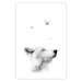 Poster Gentle Dream - wild dog and butterflies on a white contrasting background 126294 additionalThumb 19
