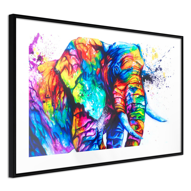 Poster Friendly Elephant - abstract multicolored animal on a white background 127094 additionalImage 6