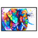 Poster Friendly Elephant - abstract multicolored animal on a white background 127094 additionalThumb 16