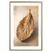 Poster Golden Lightness - golden leaf with distinct texture on a beige background 127394 additionalThumb 16