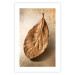 Poster Golden Lightness - golden leaf with distinct texture on a beige background 127394 additionalThumb 25