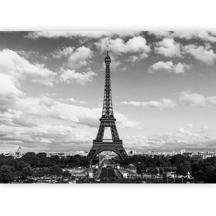 Photo Wallpaper Paris and the Eiffel Tower - black and white architecture with the tower in the centre 128394 additionalImage 5