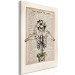 Canvas Print Lady Skeleton (1-part) vertical - fanciful figure against a newspaper background 129094 additionalThumb 2