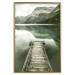 Poster Silence - landscape of a lake with a wooden pier against mountains and sky 130294 additionalThumb 21