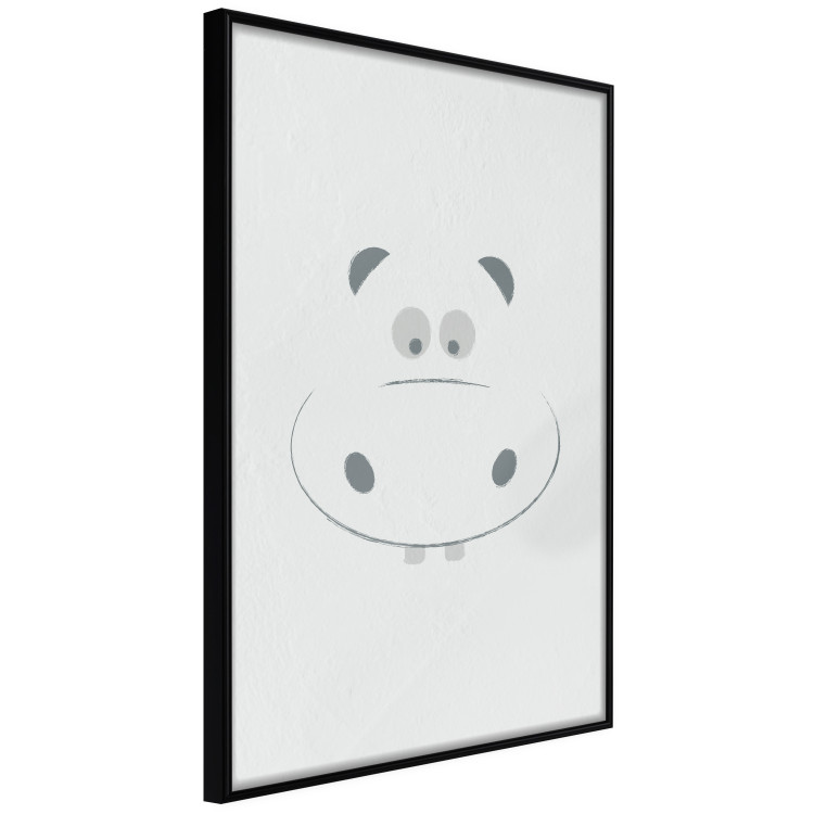 Poster Happy Hippo - animal with a funny face on a solid gray background 130694 additionalImage 11