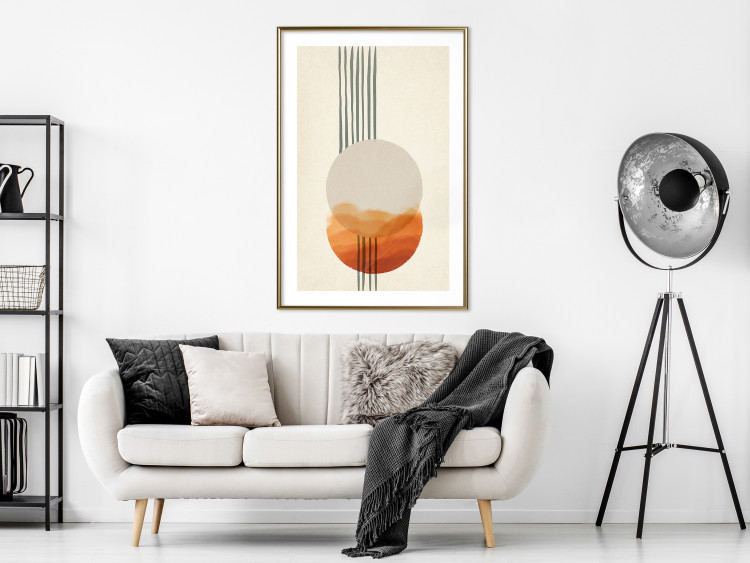Wall Poster East Euphoria - circles and stripes on a beige background in an abstract motif 131794 additionalImage 13