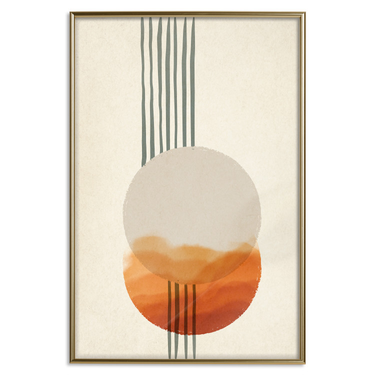 Wall Poster East Euphoria - circles and stripes on a beige background in an abstract motif 131794 additionalImage 17