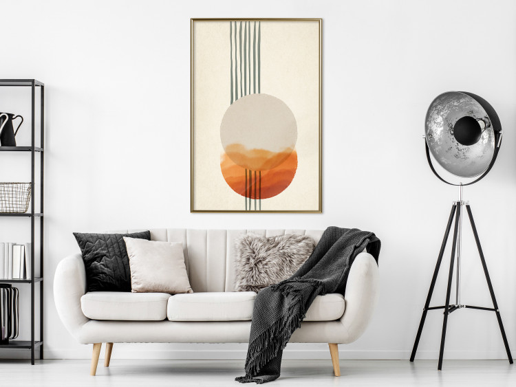 Wall Poster East Euphoria - circles and stripes on a beige background in an abstract motif 131794 additionalImage 5
