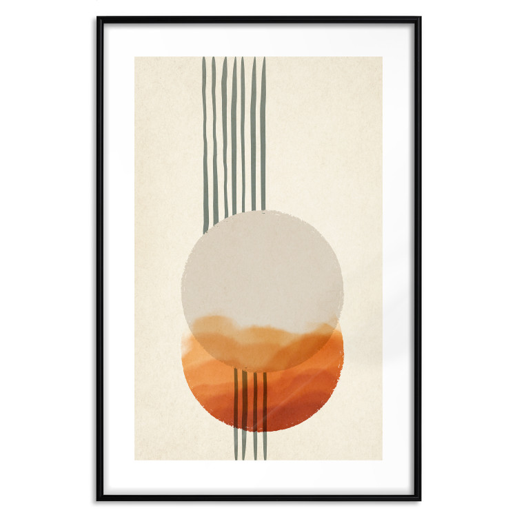 Wall Poster East Euphoria - circles and stripes on a beige background in an abstract motif 131794 additionalImage 15