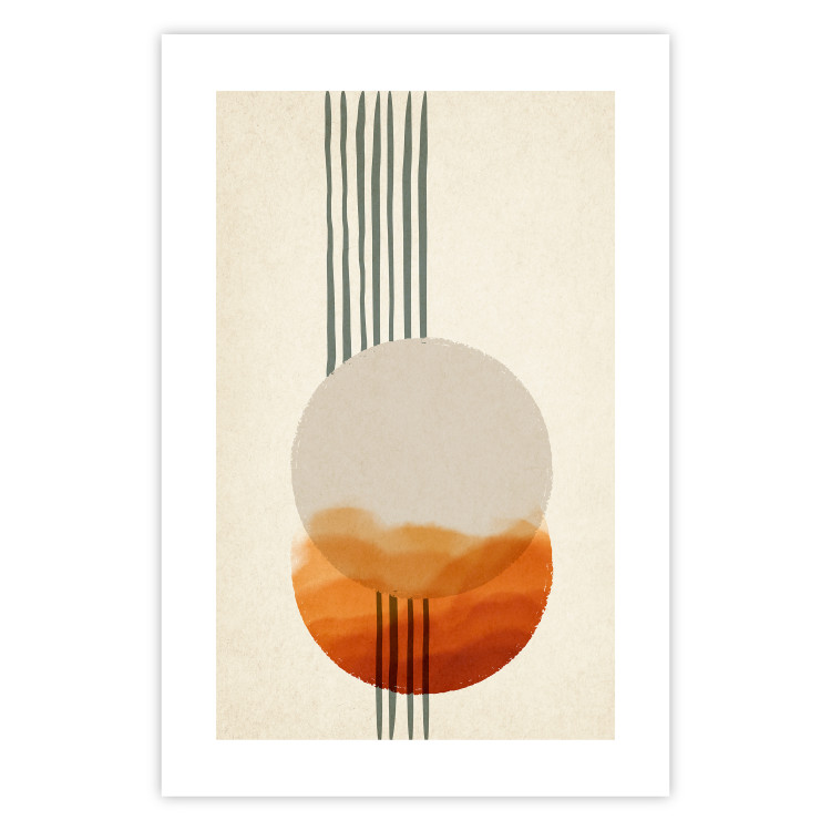 Wall Poster East Euphoria - circles and stripes on a beige background in an abstract motif 131794 additionalImage 19