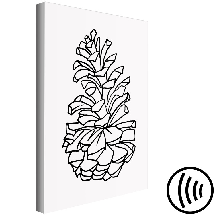 Canvas Art Print Forest Scent (1-piece) Vertical - natural pine cone in lineart style 131894 additionalImage 6