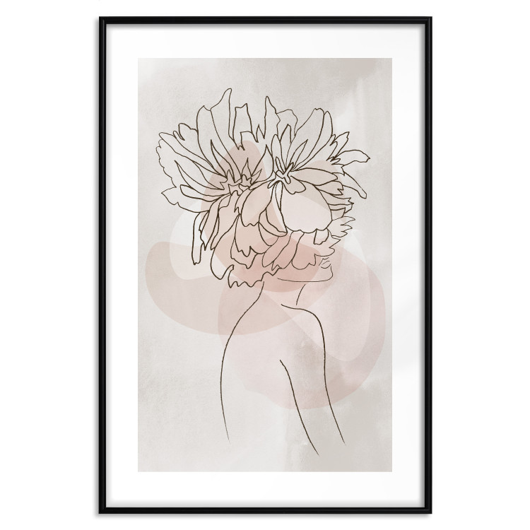 Wall Poster Sophie's Flowers - abstract line art of a woman with flowers on her head 132094 additionalImage 15