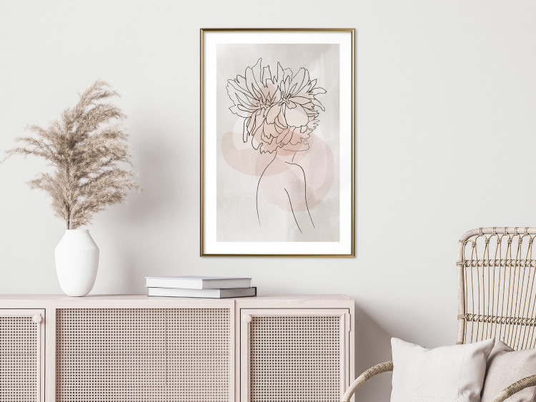 Wall Poster Sophie's Flowers - abstract line art of a woman with flowers on her head 132094 additionalImage 15