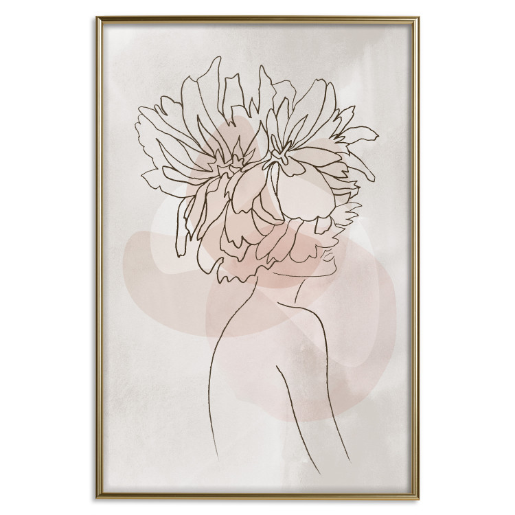 Wall Poster Sophie's Flowers - abstract line art of a woman with flowers on her head 132094 additionalImage 21