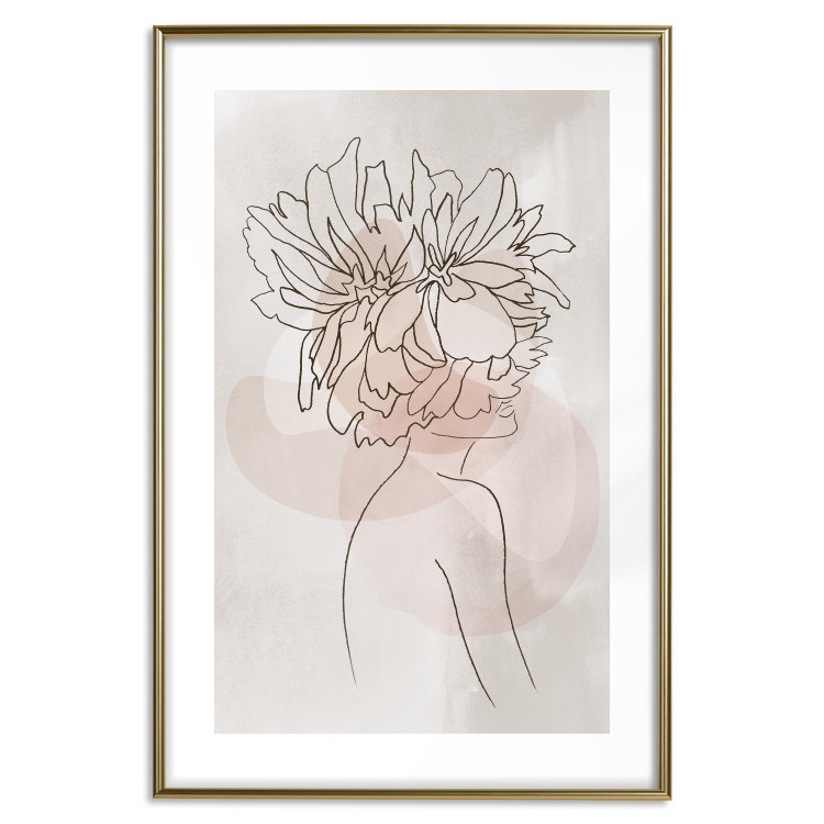 Wall Poster Sophie's Flowers - abstract line art of a woman with flowers on her head 132094 additionalImage 14