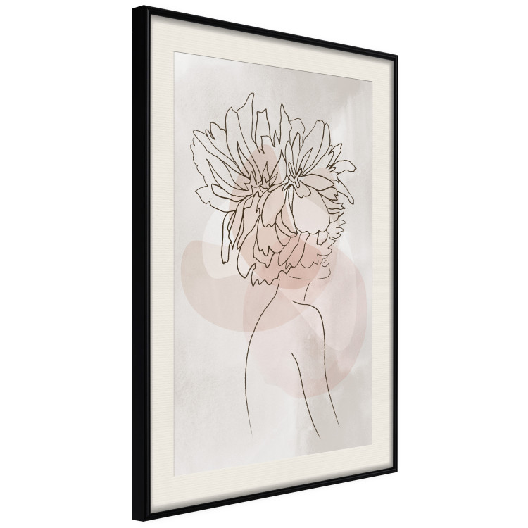 Wall Poster Sophie's Flowers - abstract line art of a woman with flowers on her head 132094 additionalImage 2