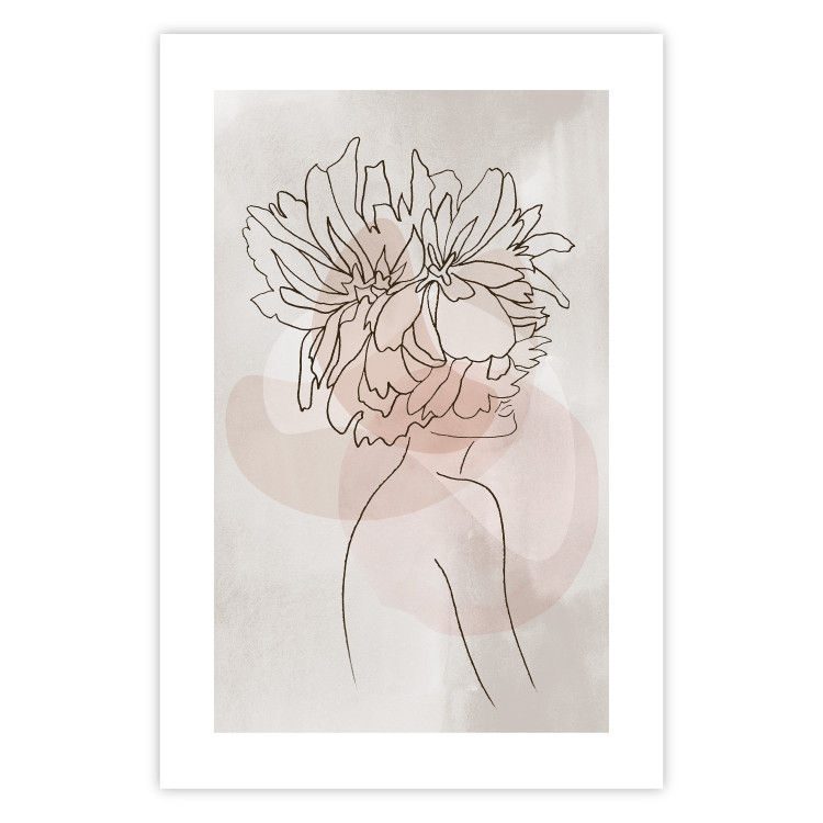Wall Poster Sophie's Flowers - abstract line art of a woman with flowers on her head 132094 additionalImage 25