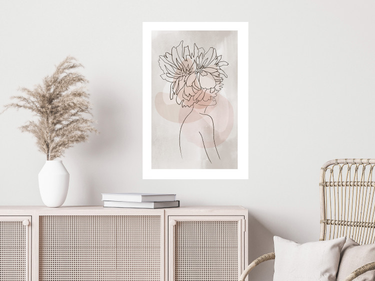Wall Poster Sophie's Flowers - abstract line art of a woman with flowers on her head 132094 additionalImage 5