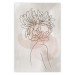 Wall Poster Sophie's Flowers - abstract line art of a woman with flowers on her head 132094
