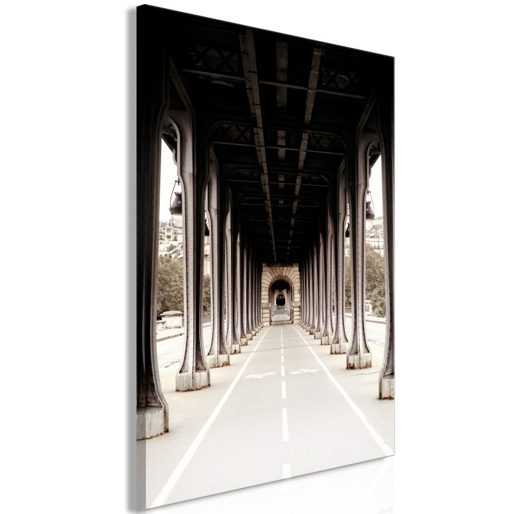 Canvas Print Bridge on Seine - sepia photograph of Paris architecture 132294 additionalImage 2