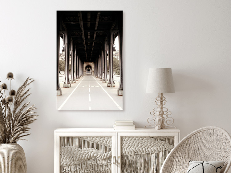Canvas Print Bridge on Seine - sepia photograph of Paris architecture 132294 additionalImage 3