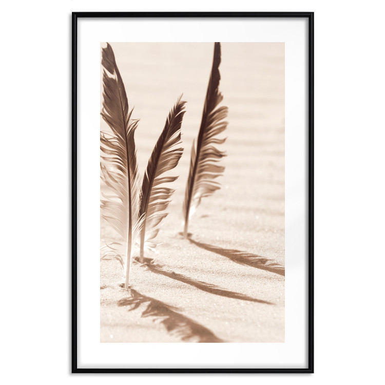 Wall Poster Shady Feathers - marine composition of feathers in sand in sepia colors 135294 additionalImage 15