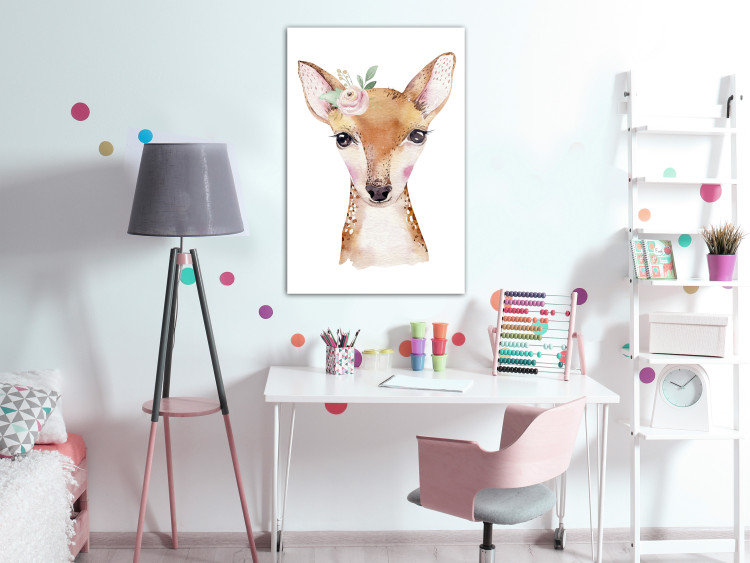 Canvas Print Forest Doe- a colorful animal theme inspired by fairy tales 135694 additionalImage 3