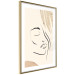 Poster Senna Curtain - delicate lineart with a woman's face on a beige background 137494 additionalThumb 2