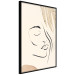 Poster Senna Curtain - delicate lineart with a woman's face on a beige background 137494 additionalThumb 4