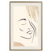 Poster Senna Curtain - delicate lineart with a woman's face on a beige background 137494 additionalThumb 18