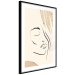 Poster Senna Curtain - delicate lineart with a woman's face on a beige background 137494 additionalThumb 4