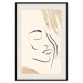 Poster Senna Curtain - delicate lineart with a woman's face on a beige background 137494 additionalThumb 17