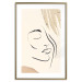 Poster Senna Curtain - delicate lineart with a woman's face on a beige background 137494 additionalThumb 13
